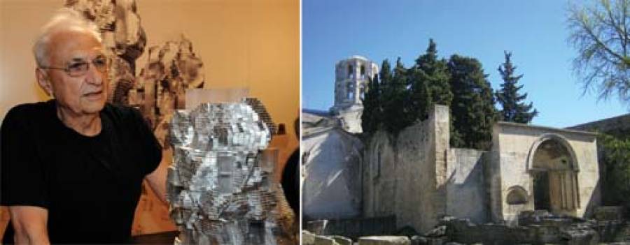 Frank Gehry alla presentazione del Luma/Parc des Ateliers nel 2010: il progetto comprometterebbe la vista dell'antica chiesa di Saint-Honorat e pregiudicherebbe le sepolture gallo-romane presenti nell'area
