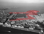 L'Arsenale di Venezia: le parti contrassegnate in rosso sono ora di proprietà del Comune