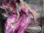 Giovanni Boldini La signora in rosa  1916 olio su tela Ferrara